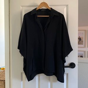 Hatch black silk button down. OS